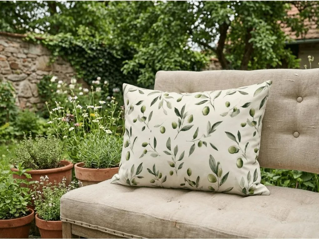 Pamut párnahuzat OLIVE POLY 50x70 cm, zöld