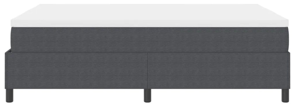 Boxspring ágy matraccal sötétszürke 160x200 cm kordbársony