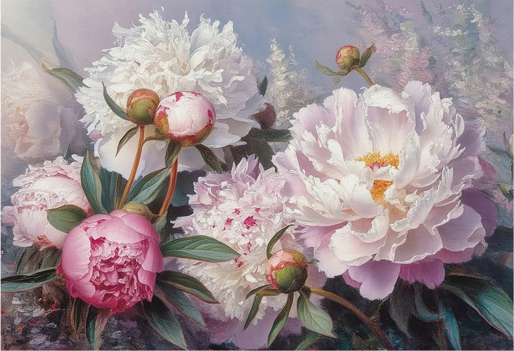 Fali tapéta Prémium bazsarózsa csokor 152x104 ragasztó