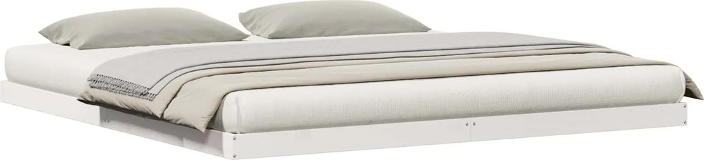 vidaXL Földi ágykeret Fehér 213.5 x 104 x 9 cm Tömör fenyőfa