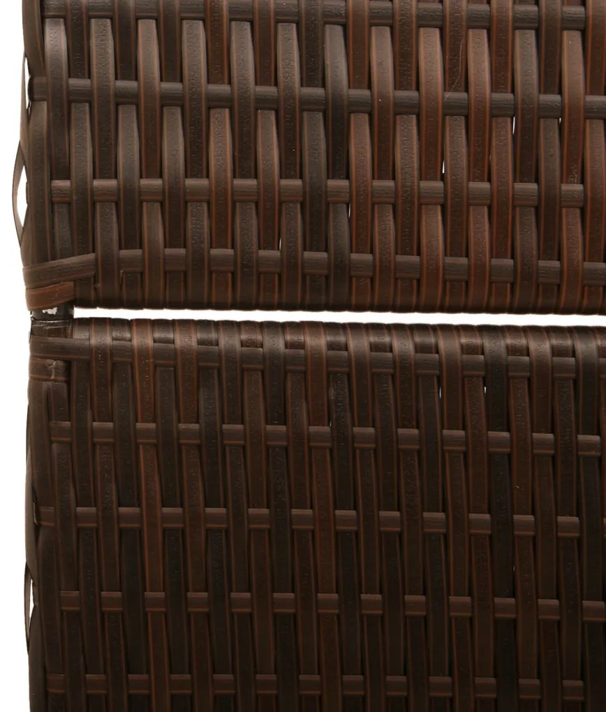 Szobai Elválasztó 4 Paneles Összecsukható Barna 195x180 cm Poli Rattan