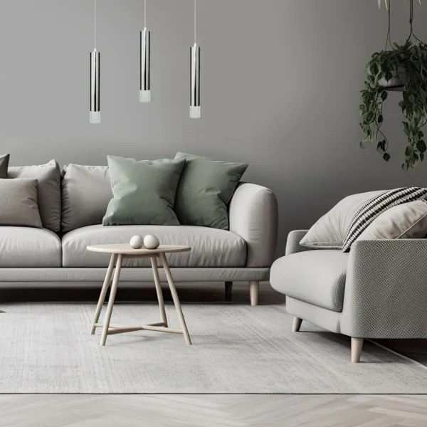 Csillár zsinóron TUBI 1xGU10/8W/230V fényezett króm