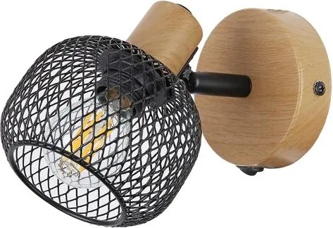 Rabalux grendel beltéri spotlámpa fali lámpa e14 ip20 matt fekete bükk