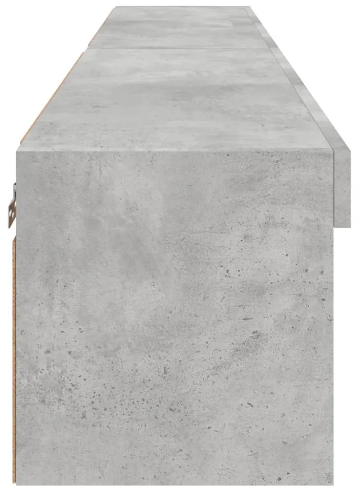 2 db betonszürke TV-szekrény LED-világítással 80x30x30 cm