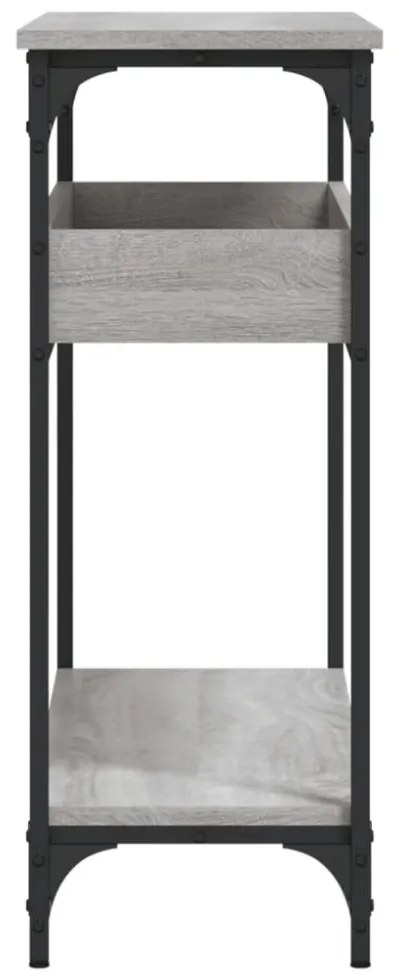 szürke sonoma színű szerelt fa tálalóasztal polccal 100x29x75cm