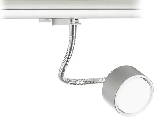 RENDL PIXIE hajlítható nyakon háromáramkörös sínre ezüstszürke króm 230V LED GX53 7W