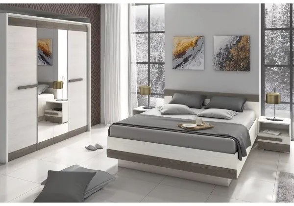 Éjjeliszekrény SARPA 45x46 cm fehér/barna