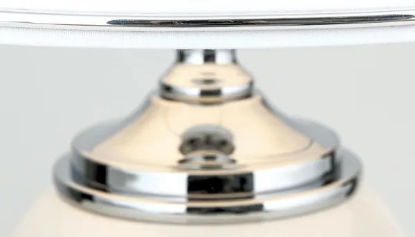 Orion LA 4-1229 - Asztali lámpa OVUM 1xE27/40W/230V 48 cm kerámia fehér/króm