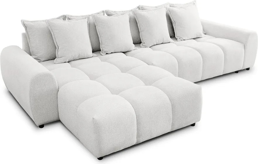 Fehér sarokkanapé (bal oldali-heverő résszel) Albane – Ropez