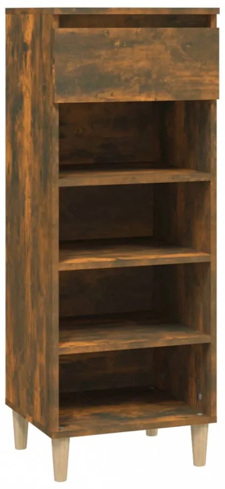 füstös tölgy színű szerelt fa cipősszekrény 40x36x105 cm