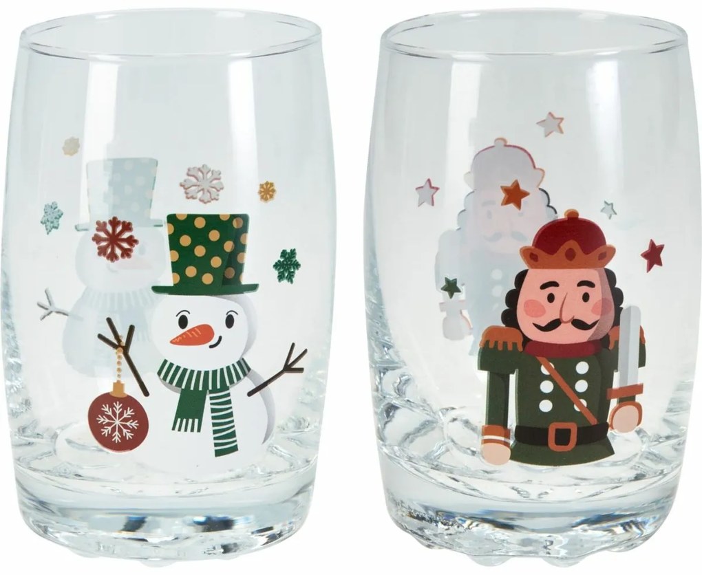 2 db karácsonyi pohár szett Hóember és Diótörő 250ml