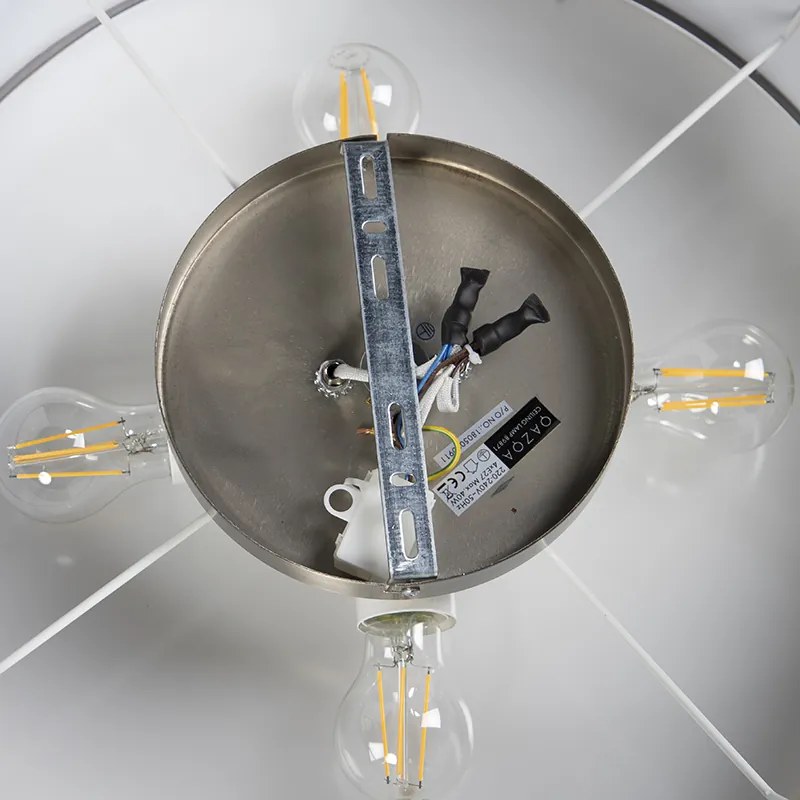 Rusztikus mennyezeti lámpa szürke 50 cm - Drum