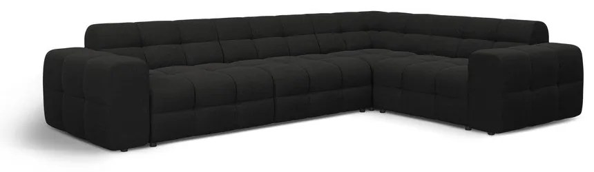 Fekete sarokkanapé (jobb oldali-L alakú) Kendal – Micadoni