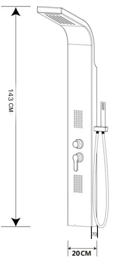 Midi hidromasszázs zuhanypanel
