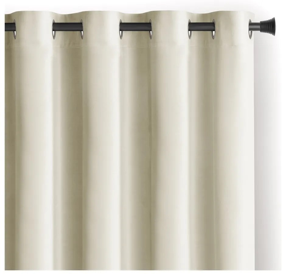 Krémszínű bársony dimout (részleges sötétítő) függöny 140x270 cm Eyelets – Restilo