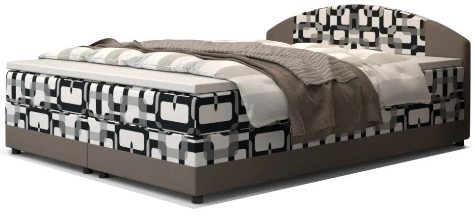 Kárpitozott boxspring ágy ORAN - lila/rózsaszín / 160x200