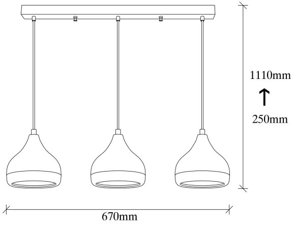Csillár zsinóron YILDO 3xE27/40W/230V