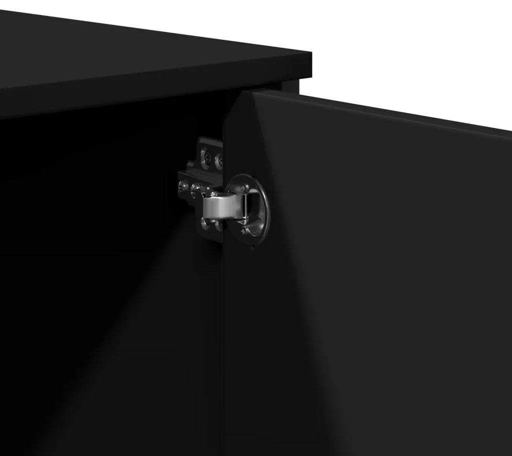 fekete szerelt fa tálalóasztal 100 x 35 x 74,5 cm
