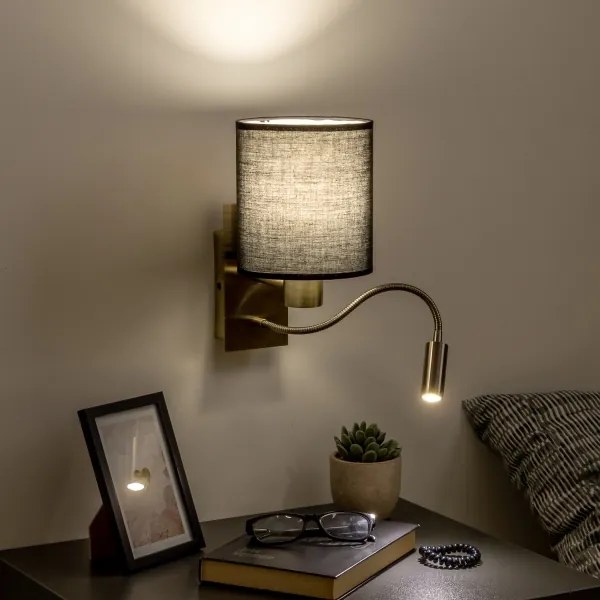 Brilagi - LED Fali lámpa NUBILA 1xE27/25W/230V + LED/3W réz/fekete