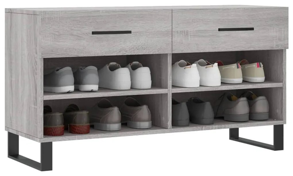 vidaXL szürke sonoma színű szerelt fa cipőpolc 102 x 35 x 55 cm