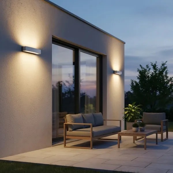 Ideal Lux - Kültéri fali lámpa ANDROMEDA 2xE27/60W/230V IP55 szürke