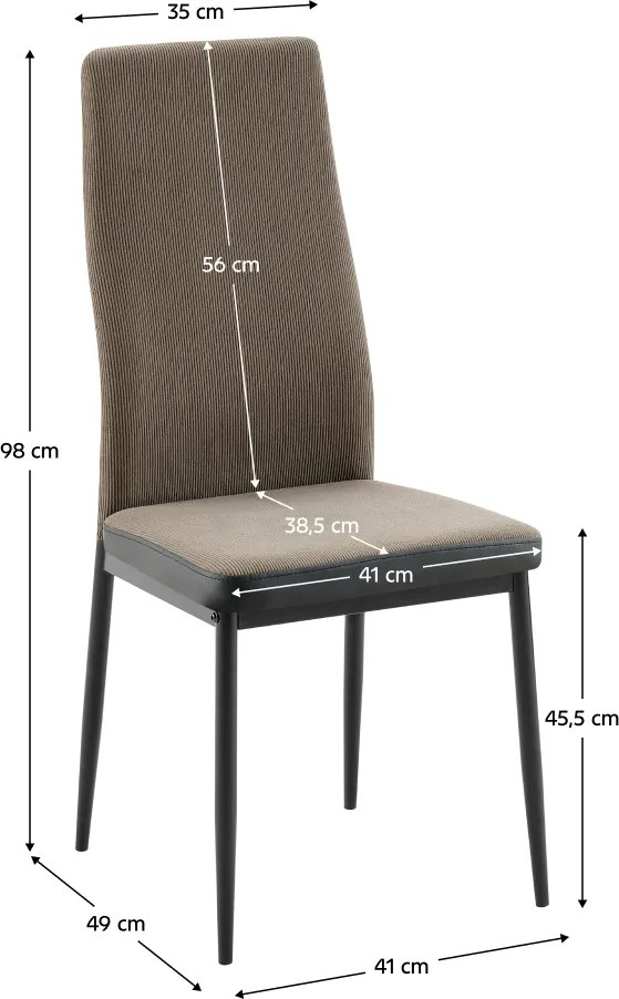 Étkező szék, sötétbarna/fekete, ENRA NEW
