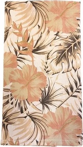 Konyhai törlőkendő növényi motívummal virágokkal és levelekkel