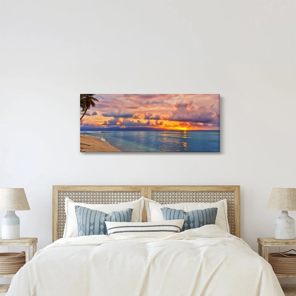 Kép - Naplemente a tengerparton (120x50 cm)