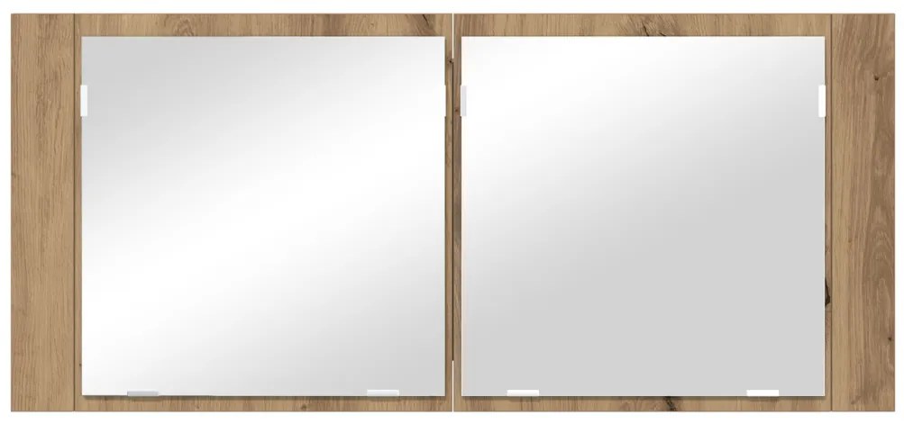 LED Tükörszekrény Kézműves Tölgyfa 100x12x45 cm Mérnöki Fa