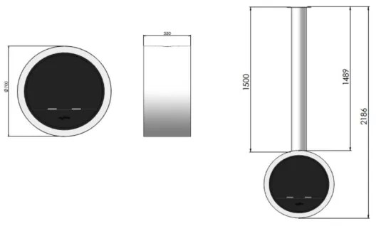 InFire - Függő BIO kandalló á. 70 cm 3kW fehér