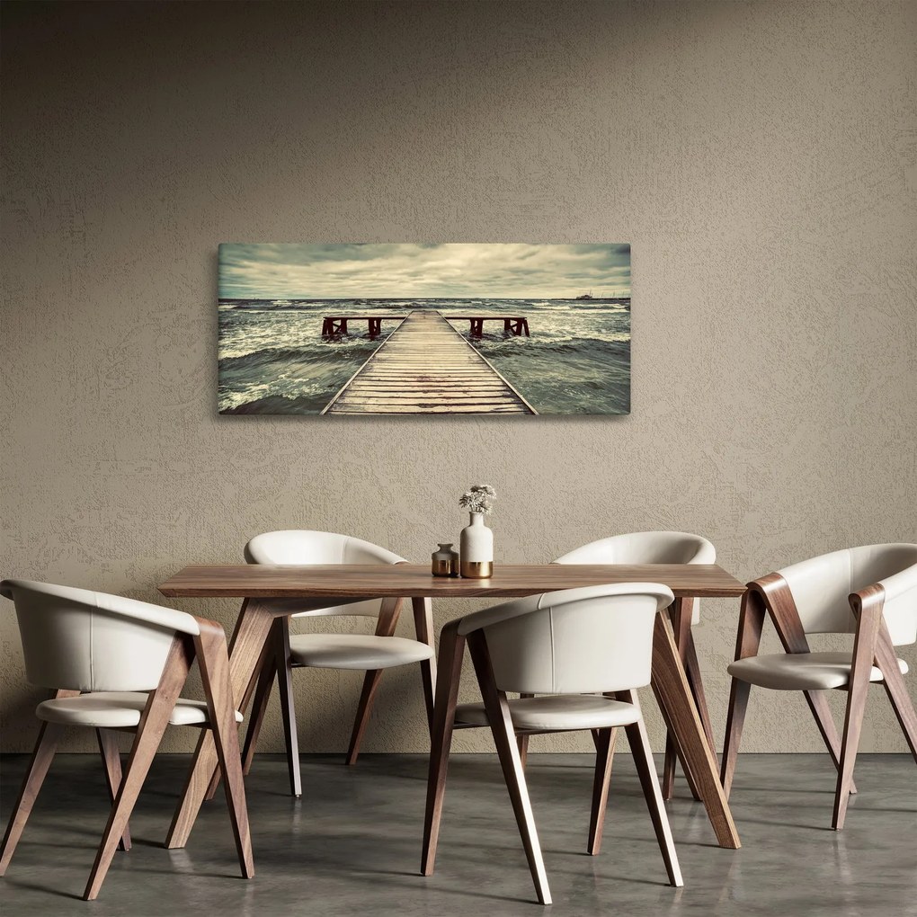 Egy fából készült móló képe a tengeren (120x50 cm)