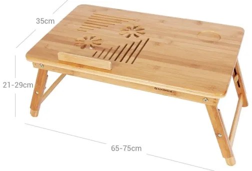 Állítható ágyra helyezhető számítógépasztal LAT, barna