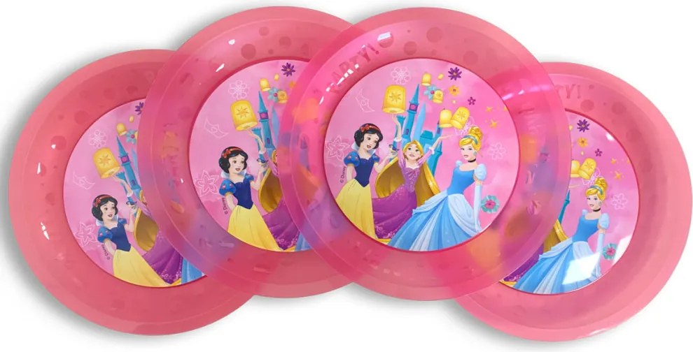 Disney Hercegnők Live Your Story micro prémium műanyag lapostányér 4 db-os szett 21 cm