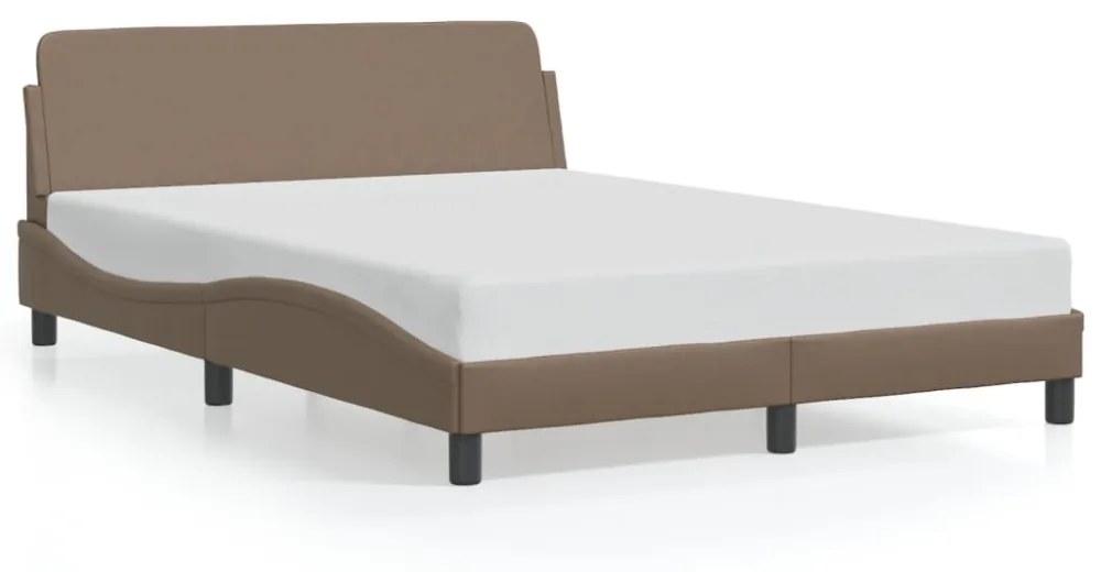 cappuccino színű műbőr ágykeret Dover 140x190 cm