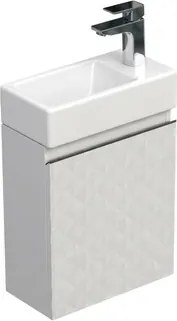 SAT Cube Way 3D Mosdószekrény mosdóval 40x47,5x20 cm fehér matt CUBE3D40DPB