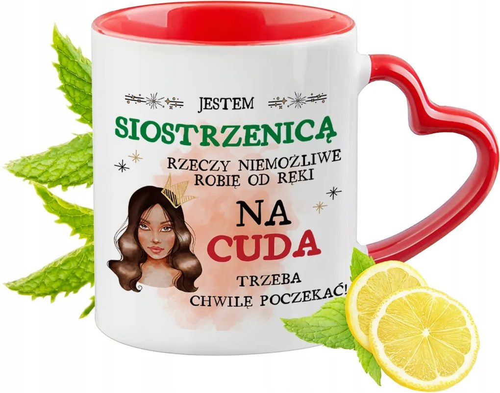 Unokahúgomnak Piros Bögre Szív Alakú Füllel Ajándék