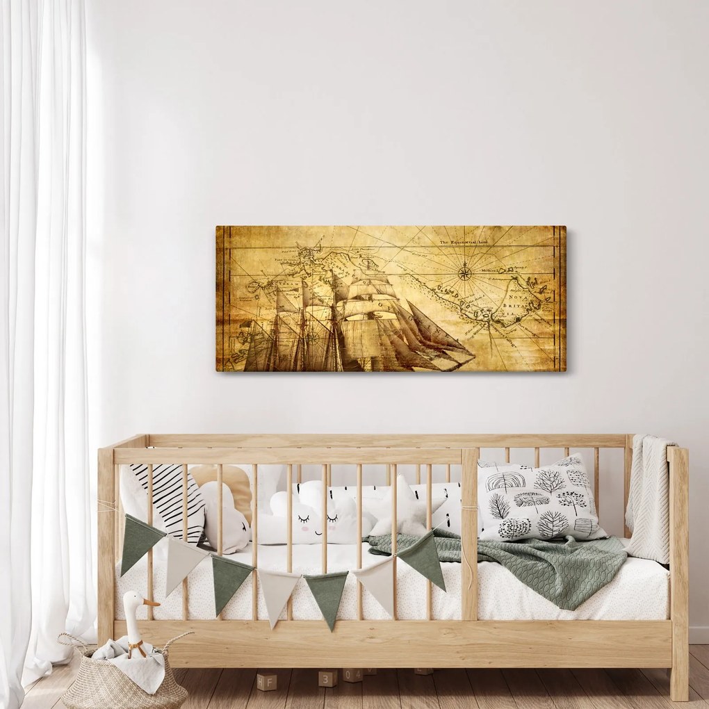 Kép - Régi térkép (120x50 cm)
