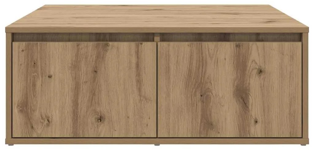 Dohányzóasztal fiókkal kézműves tölgy 80 x 80 x 31 cm Faanyag