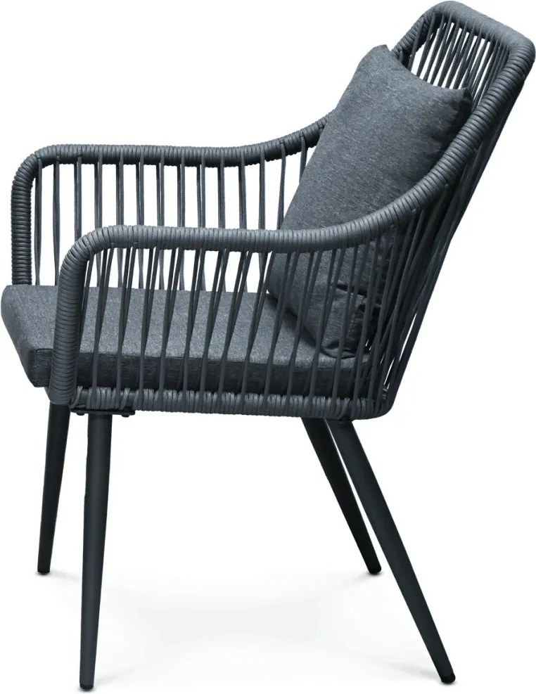 Kerti bútor szett 1+2, szolár világítással, fém, szürke, AZS-L1314 GREY