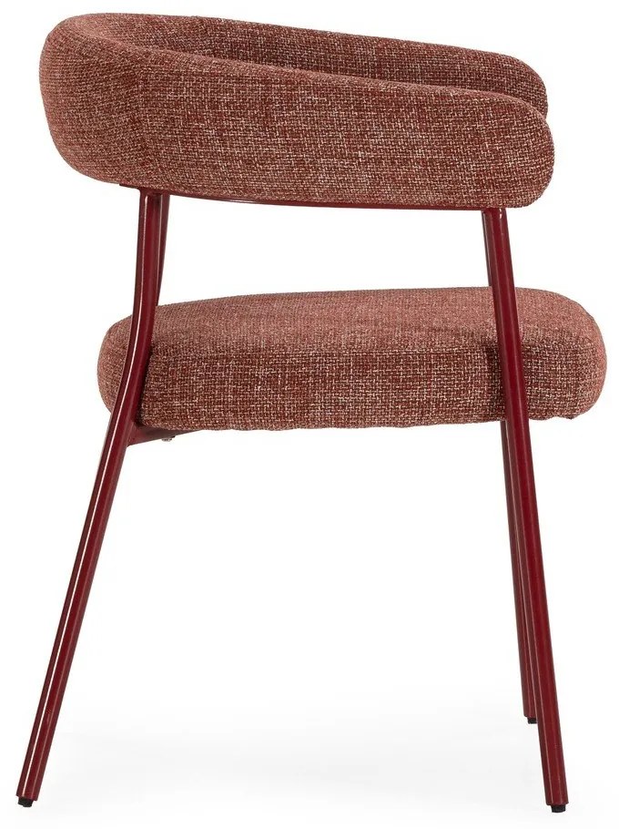 Terrakotta színű kárpitozott karfás étkezőfotel szett 2 db-os Yuri – MOME