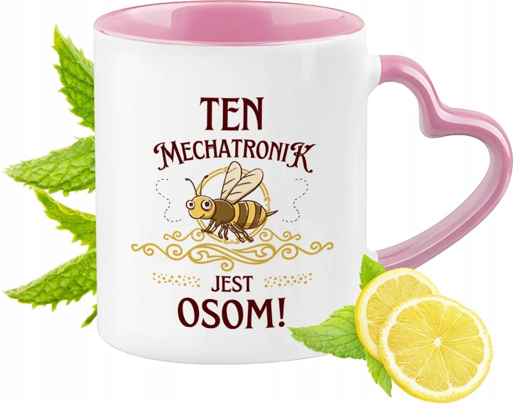 Mechatronika Bögre Rózsaszín Szív Alakú Füllel Kávé Ajándék