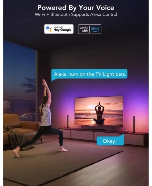 Govee - SMART LED RGBIC Panel 38cm TV-hez 43-75" - 2 db Wi-Fi