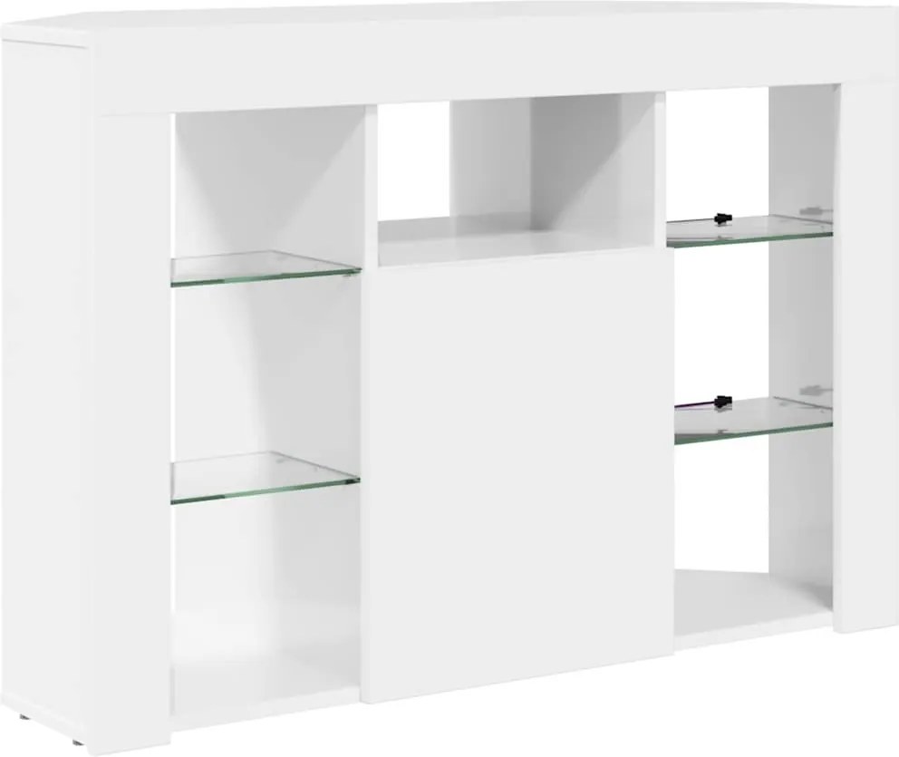 Sarok LED TV szekrény Magas fényű Fehér 104 x 40 x 68 cm