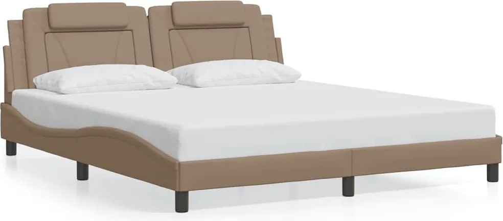 vidaXL cappuccino színű műbőr ágykeret Viana matrac nélkül 180x200 cm