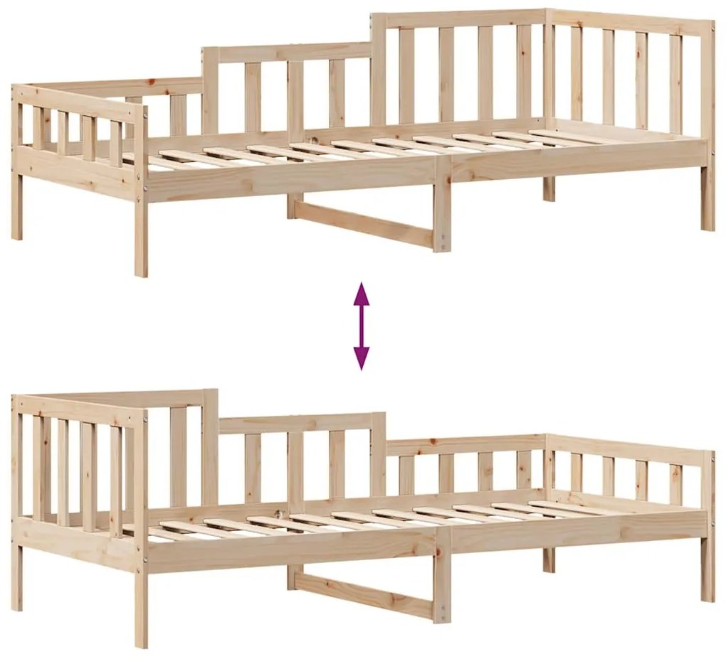 tömör fenyőfa kanapéágy fiókokkal 80 x 200 cm