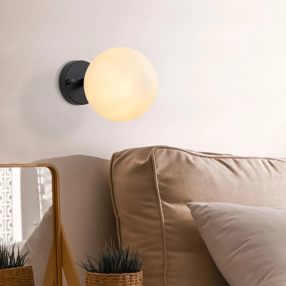 Fekete-fehér fali lámpa ø 15 cm Atmaca – Opviq lights