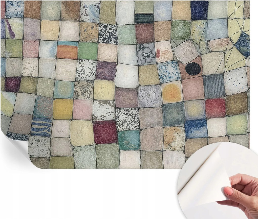 Öntapadós tapéta Divatos 3D fali ragasztóval Színes mozaik 104x70 cm