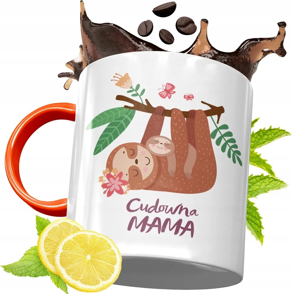 Narancssárga Bögre Anyukáknak Anyák Napjára fényképes nyomattal