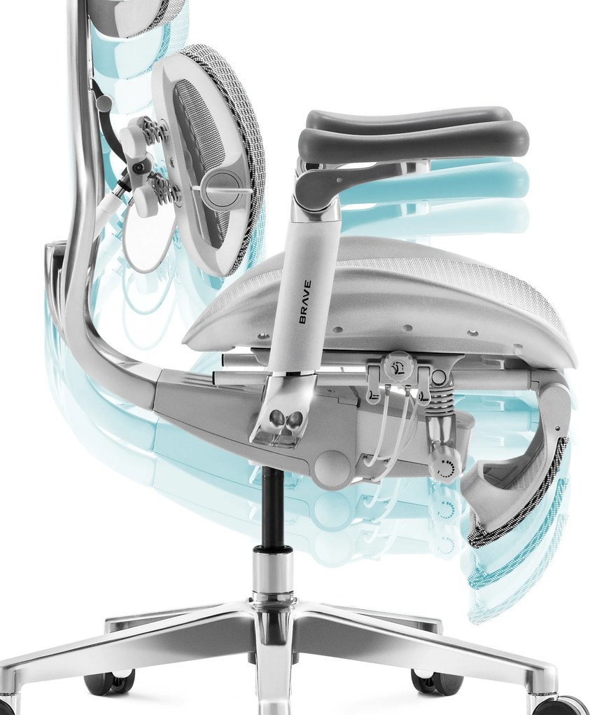 Prémium ergonomikus irodai szék lábtartóval szürke Premium Normal Size: Diablo V-Kinetic
