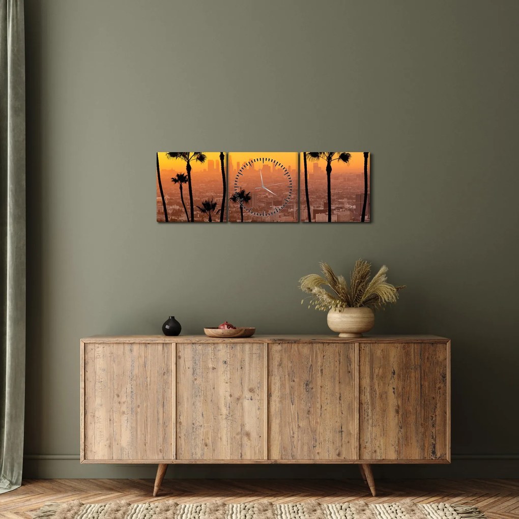 Kép - Los Angeles panorámája (órával) (90x30 cm)